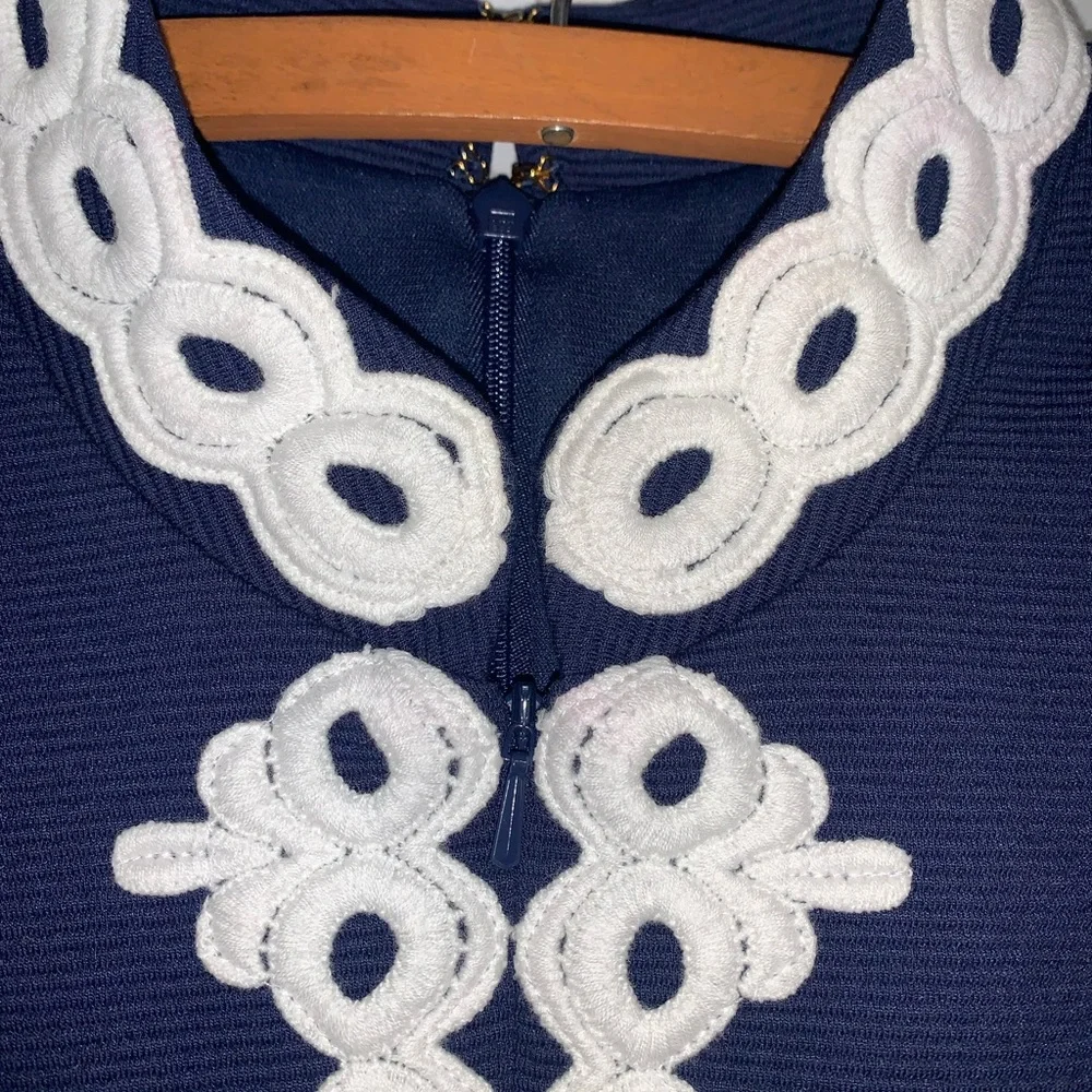 NEW Lilly Pulitzer Callista Navy Dress White Trim Size M - Picture 8 of 10